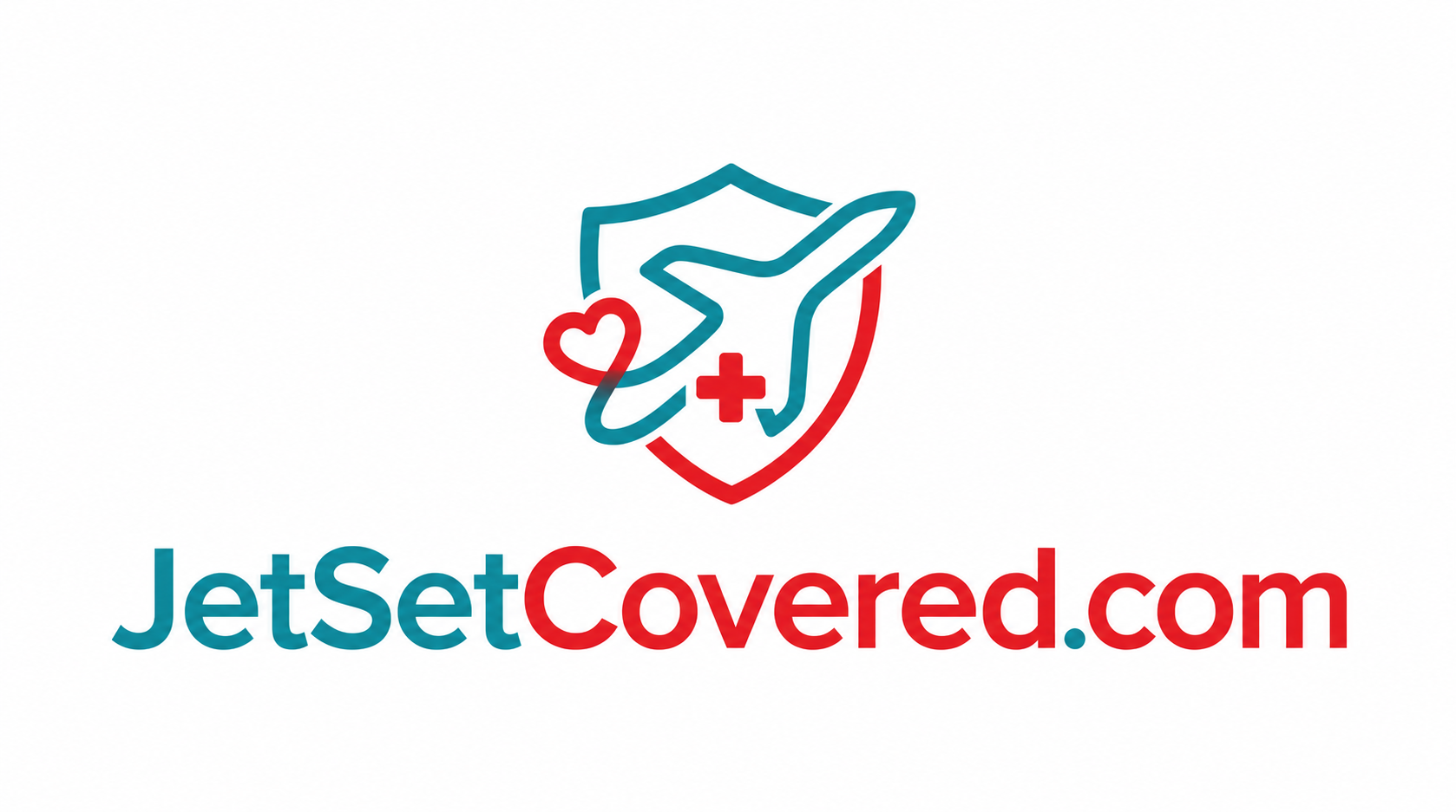 JetSetCovered.com — airplane, shield and heart logo